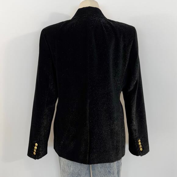 J. Crew Collection Helena Black Metallic Corduroy Jacket Blazer 14 NWT - Picture 10 of 15